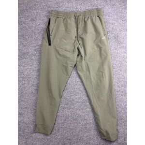 BCG Jogger Pants Mens Large Green Woven Lightweight Zip Pockets Elastic Waist